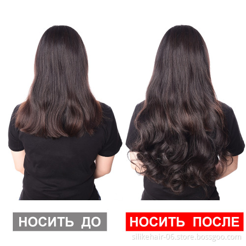 Natural Wavy Long Clips In Hair Extensions Synthetic Crochet  Hair Water Wave Blonde Black Brown Red 24'' For Women Hair pieces